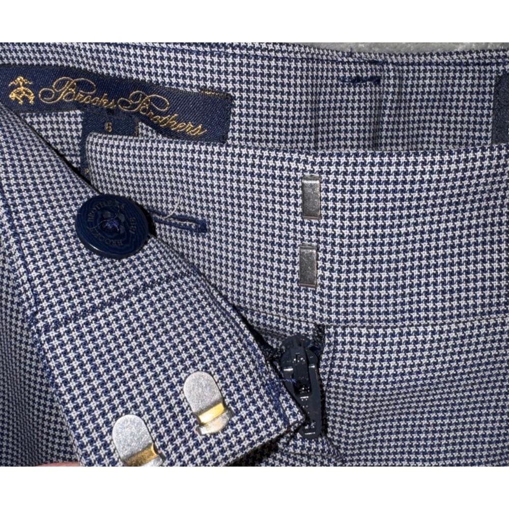 Brooks Brothers Pants womens 6 Brookscool Reda Wool Dress pants blue houndstooth